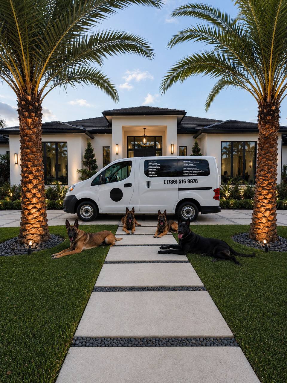 Cesar with a German Shepherd
